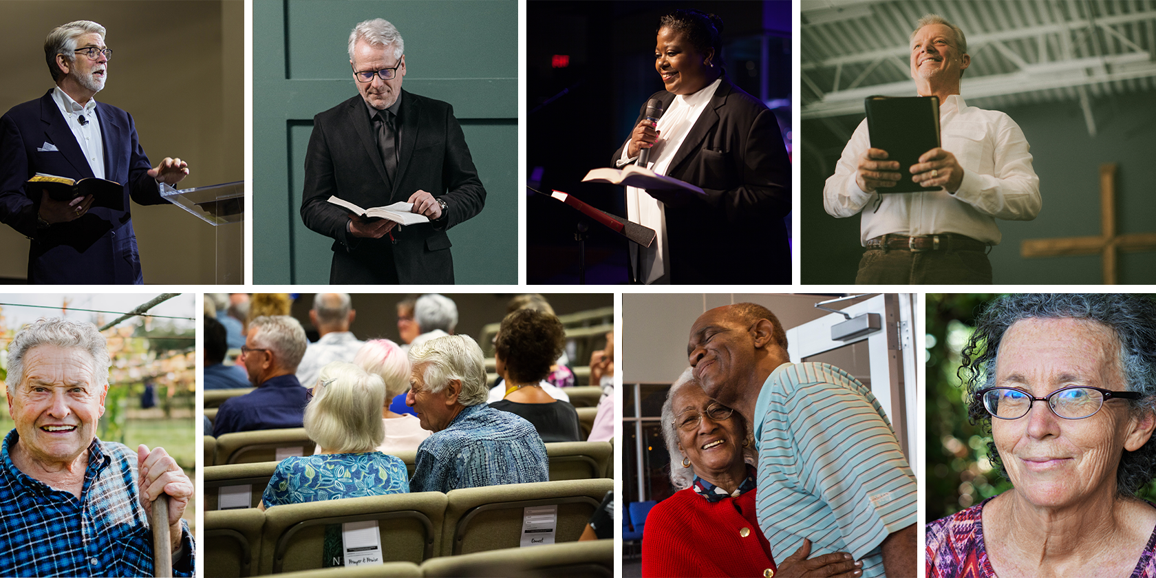 does-aging-population-explain-high-clergy-ages Collage of photos of older pastors and older people