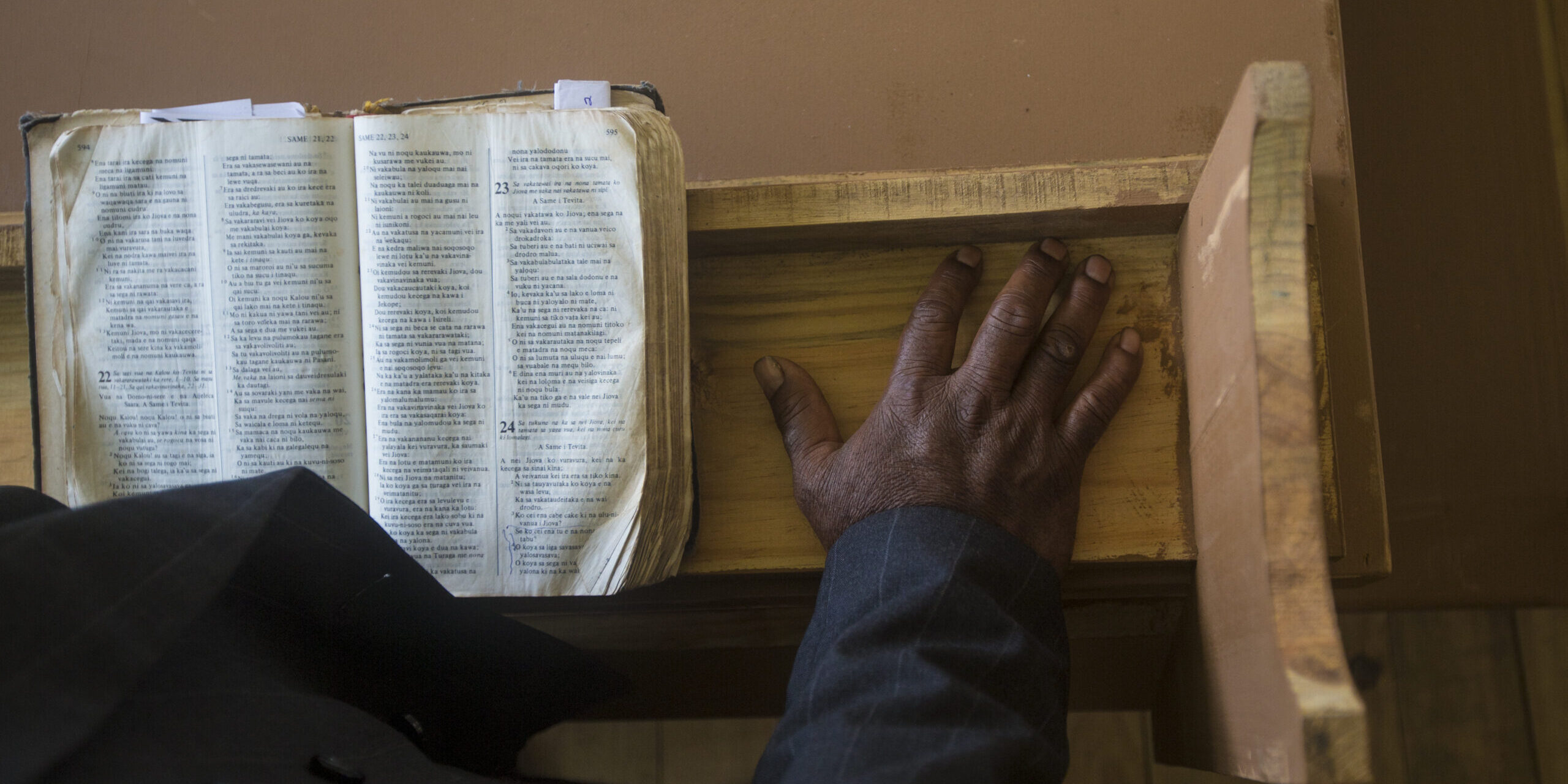 Black pastor at the pulpit