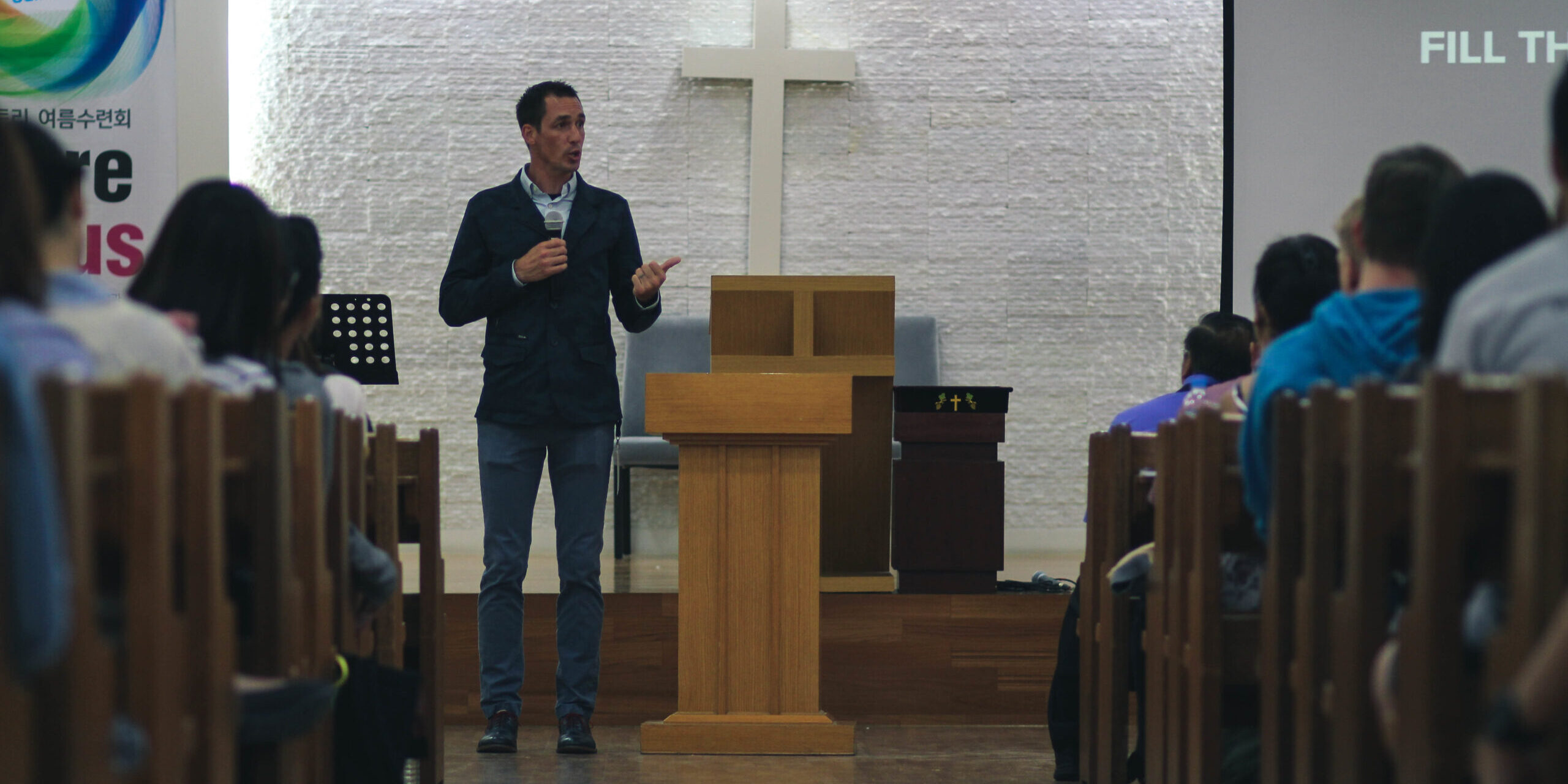 Pastor giving a sermon