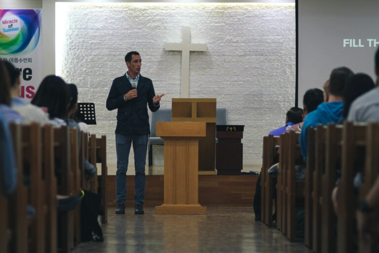 Pastor giving a sermon